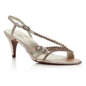 Kate Spade New York Women's Size 6.5 258280 Makenna Crystal Sandals Rose Gold